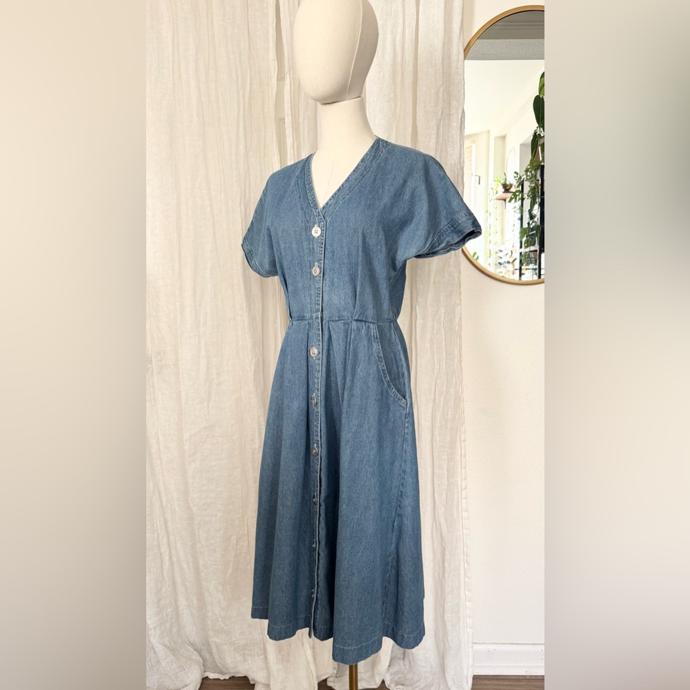 Vintage 90s Denim Button-Down Dress